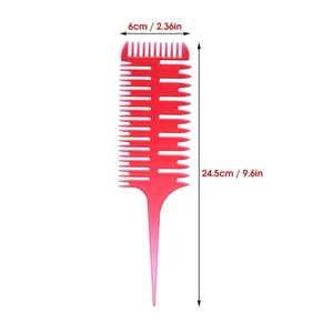 Hair Dyeing Comb 3-Way Sectioning Highlight Comb Weave Weaving Comb Salon C7V6 - Picture 1 of 10