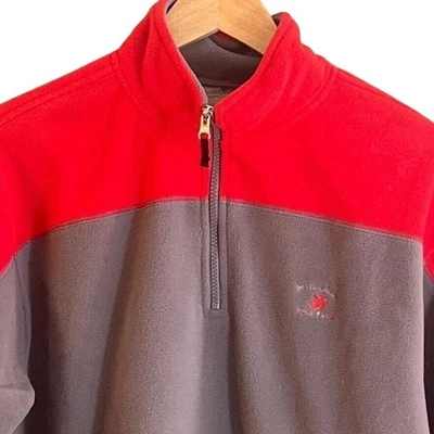 Chaqueta polar de colección Beverly Hills Polo Club 1/4 cremallera roja y gris XL 18 NUEVA CON ETIQUETAS leer Foto 1 de 4