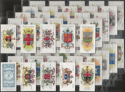 WILLS-FULL SET- BOROUGH ARMS 1903 (SCROLL BACK UNNUMBERED 50 CARDS) EXCELLENT - Image 1 of 4