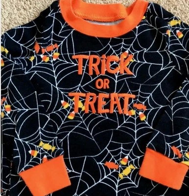 Juego de Dormir Gymboree Halloween Talla 12 Telaraña Caramelo Maíz Nuevo con Etiquetas Foto 1 de 4