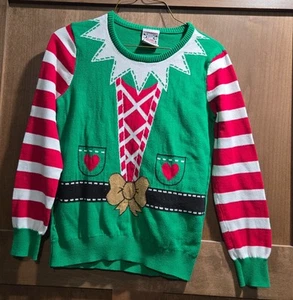 Well Worn Elf Christmas Sweater Ugly Girls Size XL - Picture 1 of 1