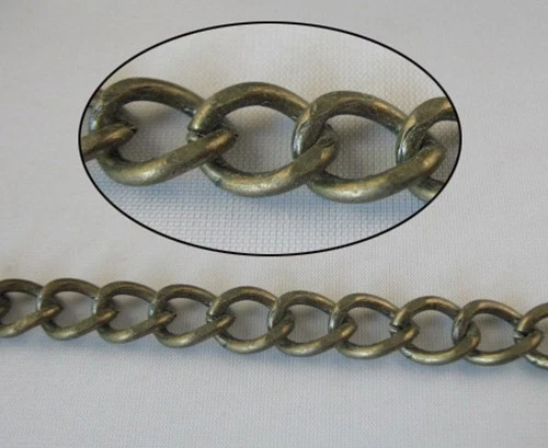 Cadena metálica bordillo bronce envejecido de 2 metros 9 mm W18685 Foto 1 de 1