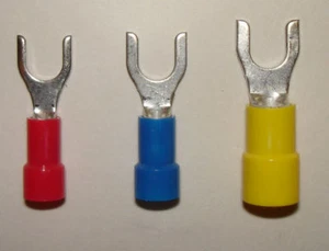 200 SPADE FORK TERMINALS ALL SIZES 22-10 AWG WIRE #10 - Picture 1 of 1