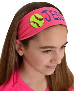 Personalized EMBROIDERED Softball Cotton Stretch Sport Headband - TEAM DISCOUNTS - Picture 1 of 11