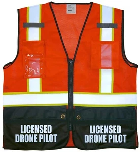Large / X-Large VEST Licensed Drone Pilot Surveyor REFLECTIVE L XL DJI FAA DOT - Picture 1 of 2