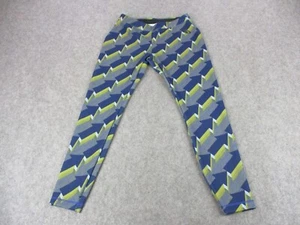 Nike Pants Women Large Blue Geometric Arrows Workout Compression Leggings 28x29 - Picture 1 of 16