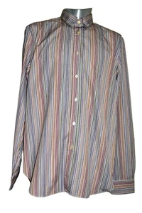 "Camisa a medida Paul Smith Mainline firma fina a rayas 16"" nueva con etiquetas" - Imagen 1 de 6