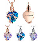 Elegant Tree Crystal Pendant Heart Urn Pendant Necklace For Ashes Women Jewelry
