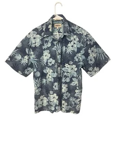 Campia Moda Hawaiian Button up Shirt Large Blue Gray Tropical Vacation Shirt - Picture 1 of 10