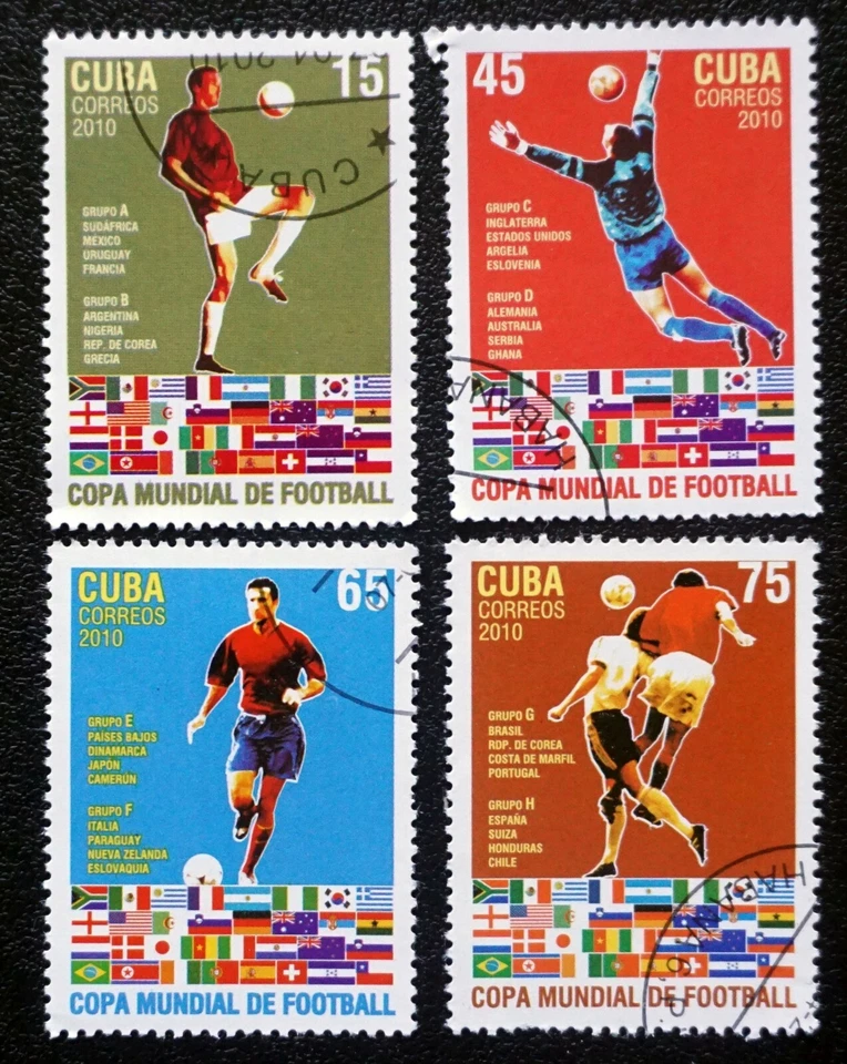 sCUBA Sc# 5086-5089  WORLD CUP  of SOCCER  football CPL SET of 4  2010  used cto - Image 1 of 1