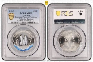 2023 Australia 50c Fifty Cent Coin Antarctic Emperor Penguin PCGS Graded MS69 - Picture 1 of 1