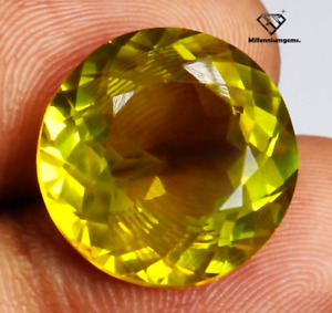AAA+ Natural Flawless Ceylon Yellow Sapphire Loose Round Gemstone Cut 15x15 MM