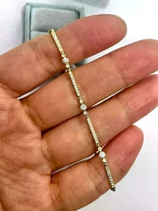 5CT Round Cut Lab-Created Diamond Women's Tennis Bracelet 14K Yellow Gold Over - Picture 1 of 1