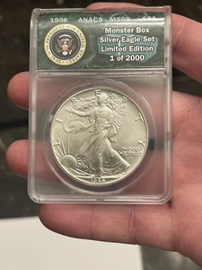 1986 American Silver Eagle MS 69 MBS Limited 1 Of 2000 1ST YEAR MADE - Picture 1 of 2