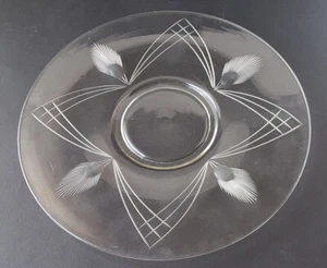 XL Art Nouveau Glass Platter/Plate Hand Cut Um 6266 5/12ft826 - Picture 1 of 10