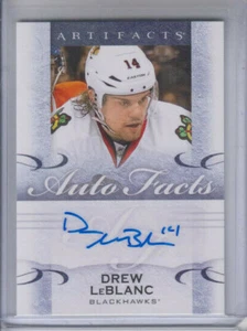 14/15 UD Artifacts Chicago Blackhawks Drew LeBlanc Auto Facts Auto card #A-DL - Picture 1 of 2