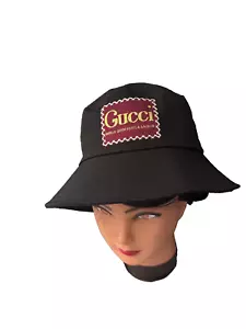 Gucci Black Bucket Hat Big Logo - Picture 1 of 4
