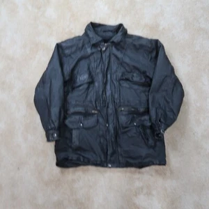 Phase 2 Leather Motorcycle Riding Jacket Men's Large Full zip Lined - Picture 1 of 14