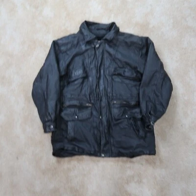 Phase 2 Leather Motorcycle Riding Jacket Men's Large Full zip Lined - Image 1 of 4