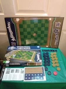 [2 Replaced Checkers] MasterPieces 2015 Milwaukee Brewers Checkers Board Game - Picture 1 of 8