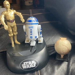 1995 Star Wars Electronic Talking Bank C-3PO R2-D2 and Tatooine Globe - Picture 1 of 5