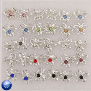 x15 PARES PENDIENTES MINIS COLORES VARIADOS BOTON REGALO MUJER NIÑA MARIPOSAS - Imagen 1 de 3