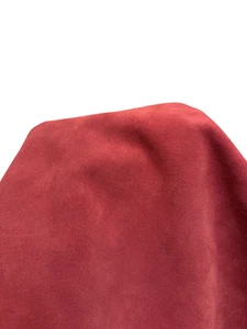 Cherry Red Suede Leather Hide – Genuine Soft Suede Cowhide for Crafts 9 Sq Ft - Picture 1 of 5