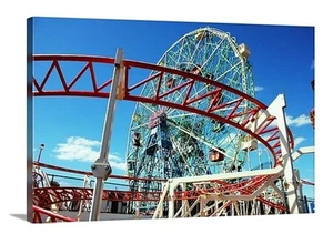 Canvas print wall Art photo poster by S Dolinni ©  W36xH24x1.5 "Wonder Wheel" - Picture 1 of 2