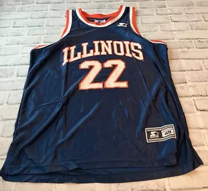 Vintage Illinois Illini Size Large Starter Basketball Jersey 22 Big 10 - Picture 1 of 5