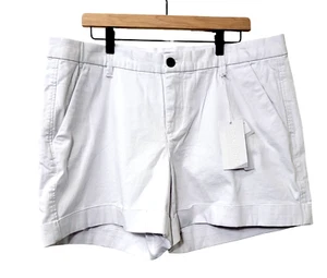 NWT Dear John Size 18W White Cotton Spandex Stretch Cuffed Shorts - Picture 1 of 5