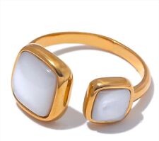 Size Stackable Rings 18k Yellow Gold Plated Ring Stainless Steel Women Jewelry