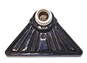 RARA APPLIQUE DA PARETE VINTAGE CERAMICA NERA/BLU ALABAX ART DECO BASE LUCE - Foto 1 di 8