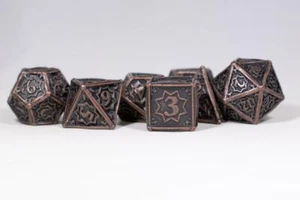 Rustic Copper 7-Dice Metal Set {North Star Dice Collection} - Picture 1 of 4