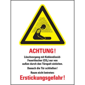 Schild I Warn-Kombischild CO²-Feuerlöscher- Löschen d.Türspalt ISO PVC 300x400mm - Bild 1 von 1