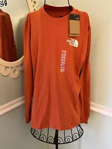 The North Face Mens Long Sleeve shirt Medium Standard Fit Orange - Picture 1 of 4