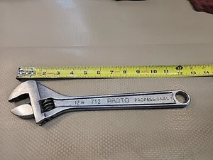 Proto Professional 712 Adjustable Wrench 12" Chrome Made In USA - Picture 1 of 4