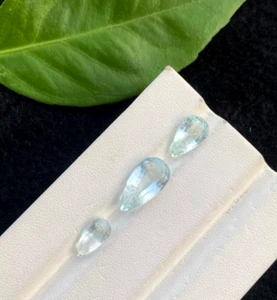 9.30 carat cut atural aquamarine lot pear shaped loose gemstone from Pakistan. - Picture 1 of 9