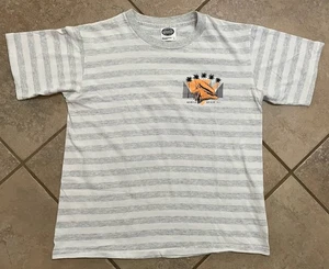 Myrtle Beach SC Vintage 90’s Single Stitch Tshirt Men’s Large Gray White Stripes - Picture 1 of 13