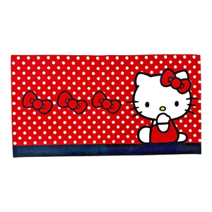 Hello Kitty Bows Beach Pool Towel 34"x 64" Red White Polka Dots Sanrio NEW - Picture 1 of 7