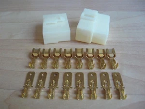 Latching Connector Set 8-pin 6.3mm 1/4" Male/Female 18-14AWG #E37F - Picture 1 of 7
