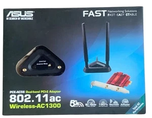 ASUS PCE-AC56 DUAL BAND WIRELESS PCI-E ADAPTER WIRELESS CARD With Antennas WiFi - Picture 1 of 3