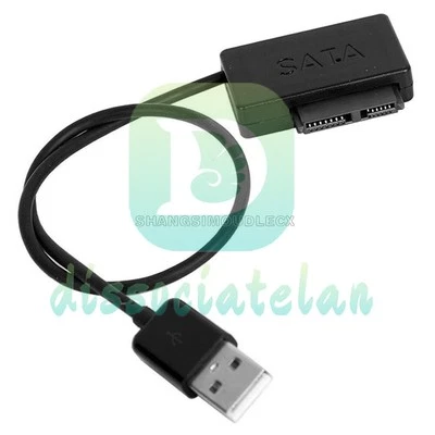 USB 2.0 to13Pin 7+6 Slimline SATA Laptop CD/DVD Rom Optical Adapter Cable - Bild 1 von 4