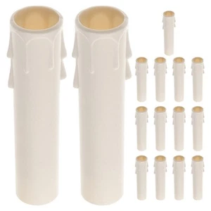 15 Pcs Candle Cartridge Plastic Covers Sleeves Candelabra Socket - Picture 1 of 12