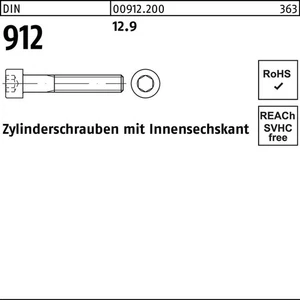Reyher Zylinderschraube DIN 912 m.Innensechskant M 5 x 70 12.9 - Bild 1 von 1