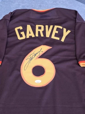 Steve Garvey Autographed/Signed Jersey JSA Sticker Brown Custom Jersey  - Image 1 of 4