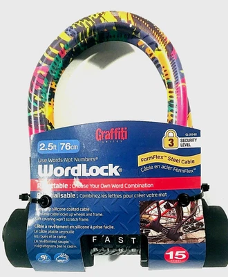 Cabo de trava de bicicleta 2,5 pés aço reajustável nível de segurança 3 - Imagem 1 de 4