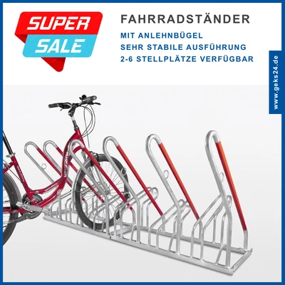 GEWA soporte de bicicleta estacionamiento de apoyo soporte SAN DIEGO para 2 3 4 5 6 conductores - Imagen 1 de 3