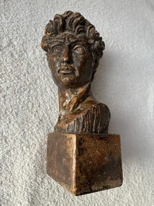 Vintage “David” Bust Michelangelo Sculpture - Signed By A. Santini 8-3/4”h - Picture 1 of 16