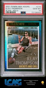 2021 Panini NBA Hoops Slam #215 Klay Thompson Slam-Holo PSA 10 - Picture 1 of 2
