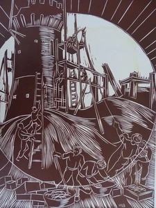 Arbeitswelt - Linoschnitt WB Signiert Künstlerexemplar - Arbeitsleben - 1977 - Picture 1 of 5